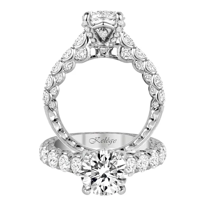 Jack Kelege Platinum Engagement Ring Cathedral wDiamonds on Profile Jack Kelege Rings Jack Kelege Platinum Engagement Ring Cathedral wDiamonds on Profile Jack Kelege Rings