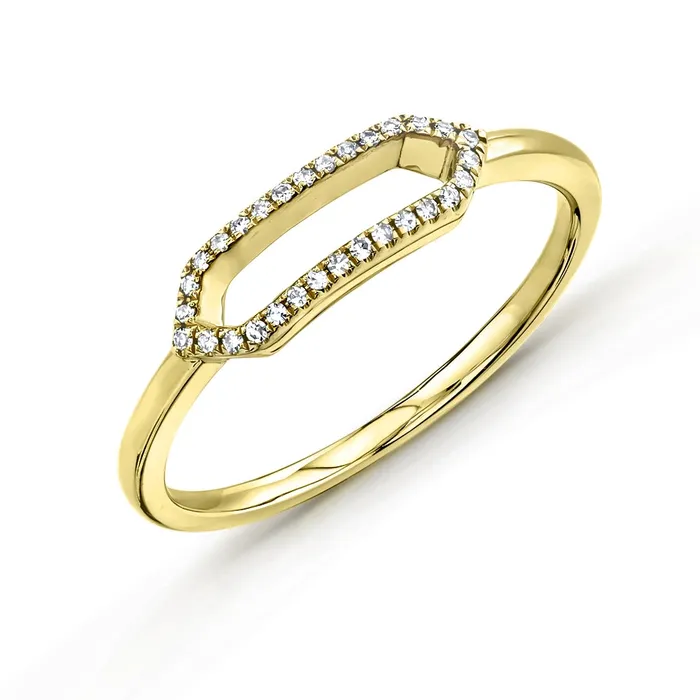 Meierotto Jewelers 14K Yellow Gold Diamond Bar Ring Rings