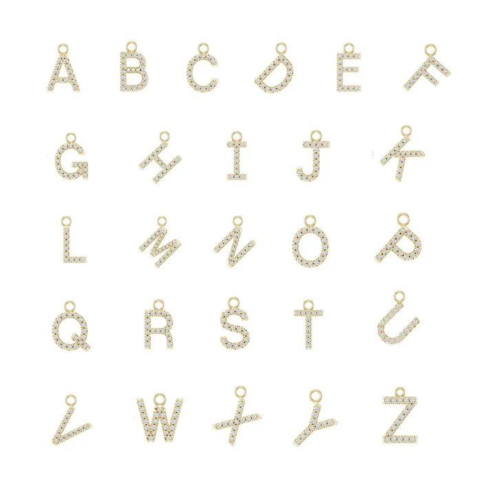 Necklaces 14k Diamond Letter Necklace Diamond Letter Charm RG