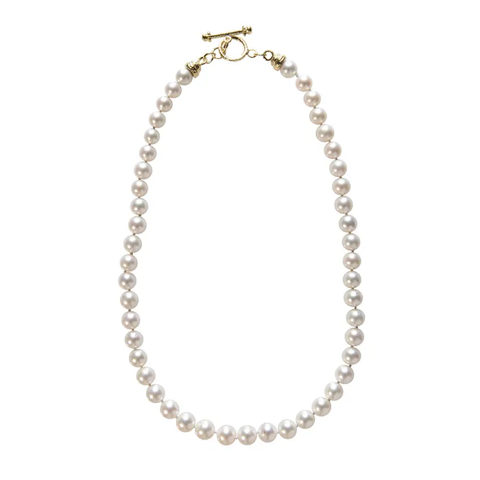 Necklaces Croghans 9mm Pearl 14K Yellow Gold Toggle Clasp Necklace