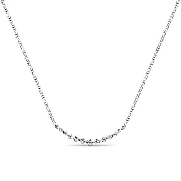 Necklaces Gabriel Co Gabriel Co 14K White Gold Diamond Curved Bar Necklace Necklaces Gabriel Co Gabriel Co 14K White Gold Diamond Curved Bar Necklace