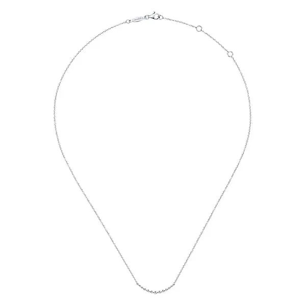 Necklaces Gabriel Co Gabriel Co 14K White Gold Diamond Curved Bar Necklace