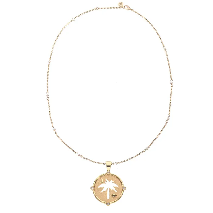 Necklaces Jane Win CHARLESTON Palmetto Cutout Coin Pendant Necklace Jane Win