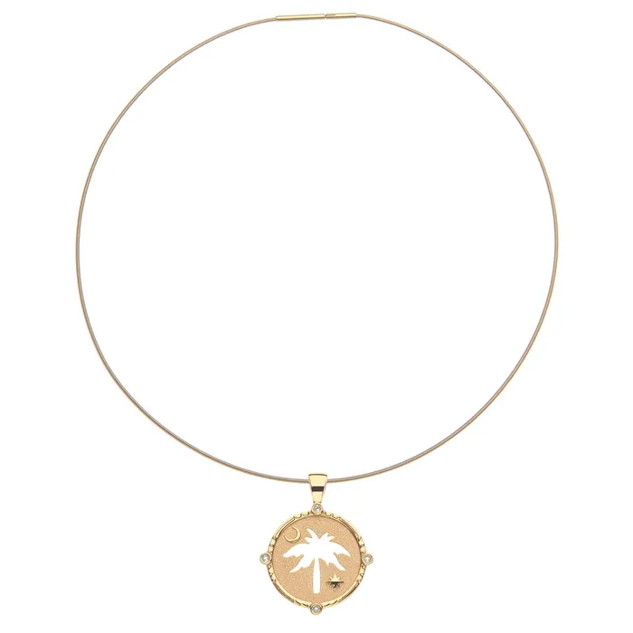 Necklaces Jane Win CHARLESTON Palmetto Cutout Coin Pendant Necklace Jane Win