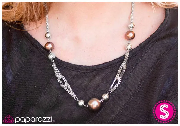 Necklaces Paparazzi Jewelry Paparazzi Necklace Calm and Connected Brown