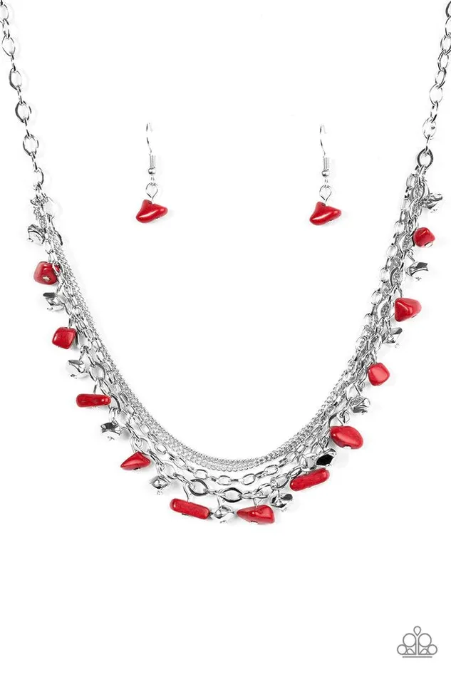 Necklaces Paparazzi Jewelry Paparazzi Necklace Canyon Escape Red