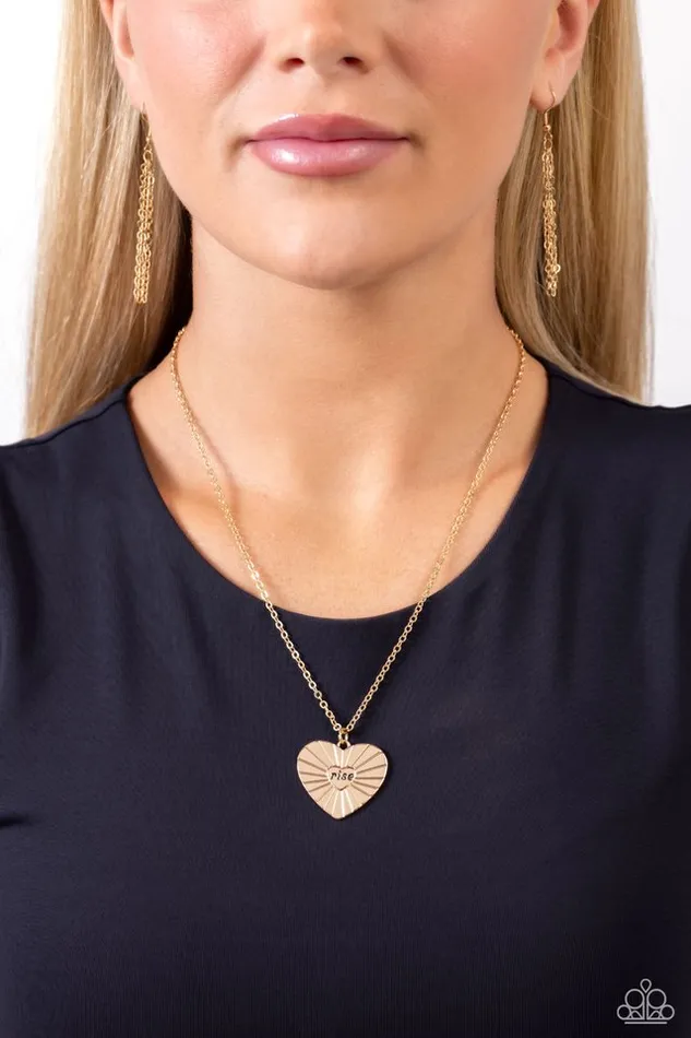 Necklaces Paparazzi Jewelry Paparazzi Necklace Elevated Embrace Gold
