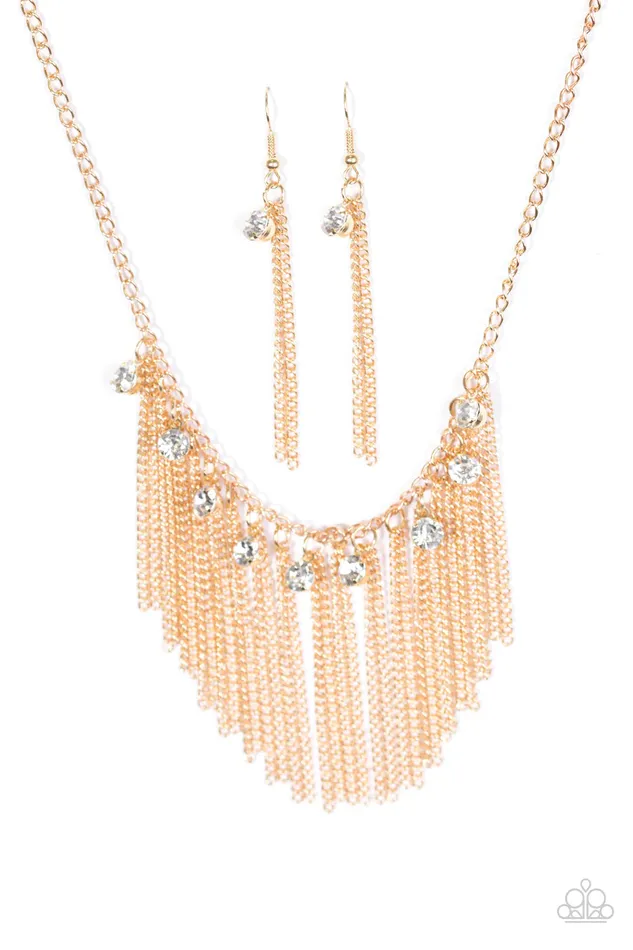 Necklaces Paparazzi Jewelry Paparazzi Necklace In For The Long RUNWAY Gold