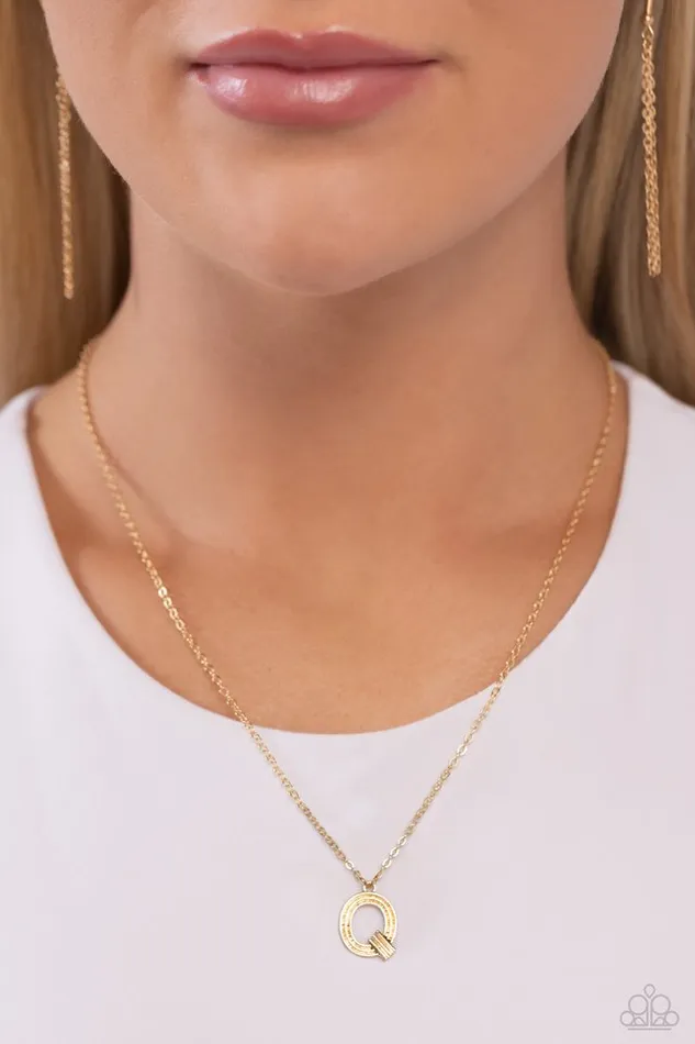 Necklaces Paparazzi Jewelry Paparazzi Necklace Leave Your Initials Gold Q