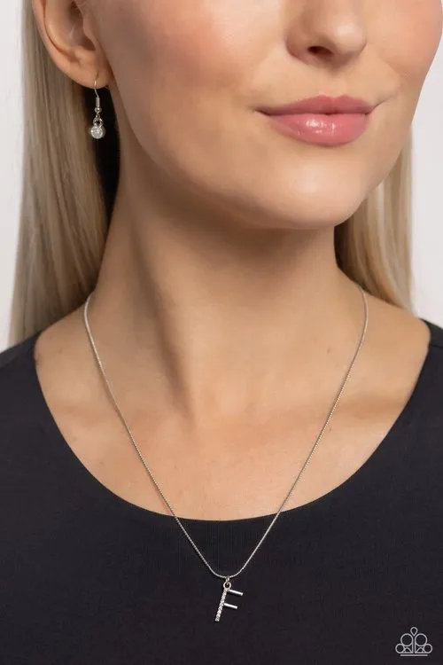 Necklaces Paparazzi Jewelry Paparazzi Necklace Letter of the Law White F White