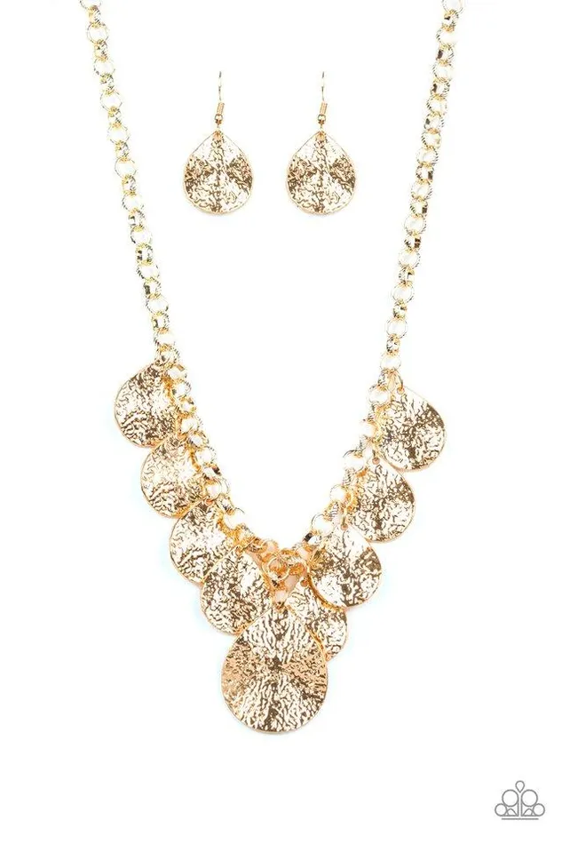 Necklaces Paparazzi Jewelry Paparazzi Necklace Texture Storm Gold