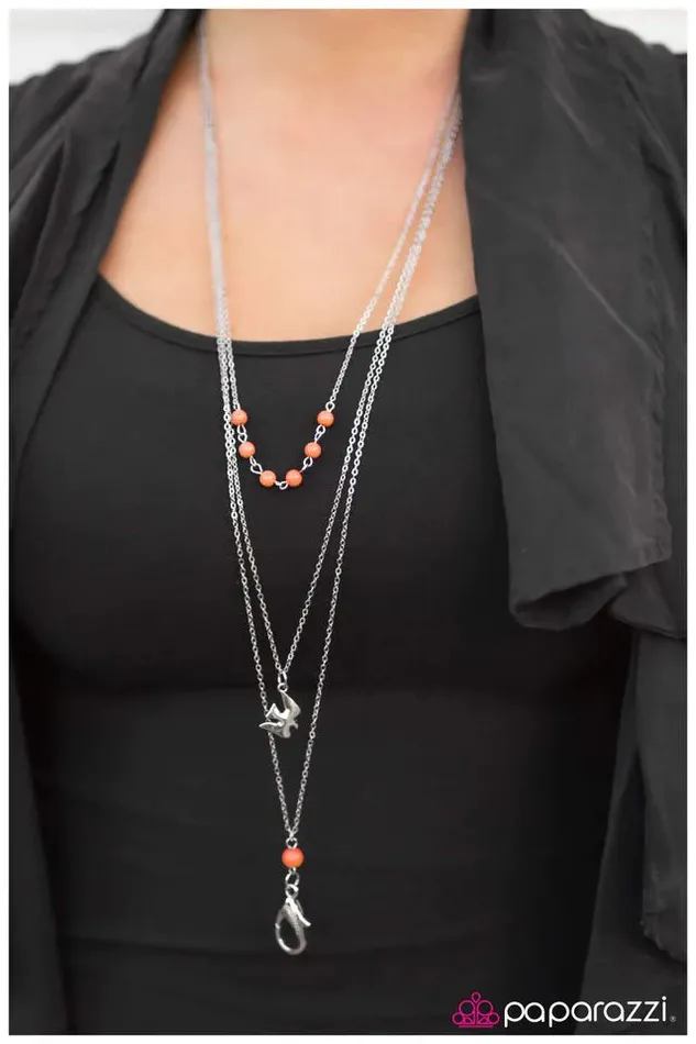 Necklaces Paparazzi Jewelry Paparazzi Necklace The Flight Attendant Orange