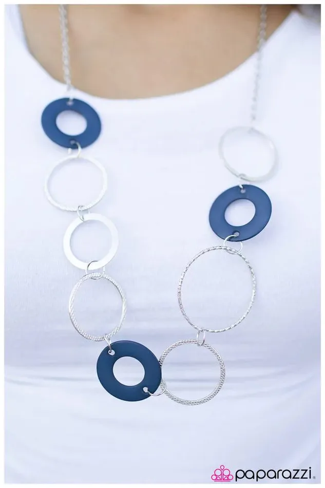 Necklaces Paparazzi Jewelry Paparazzi Necklace Three Ring Circus Blue