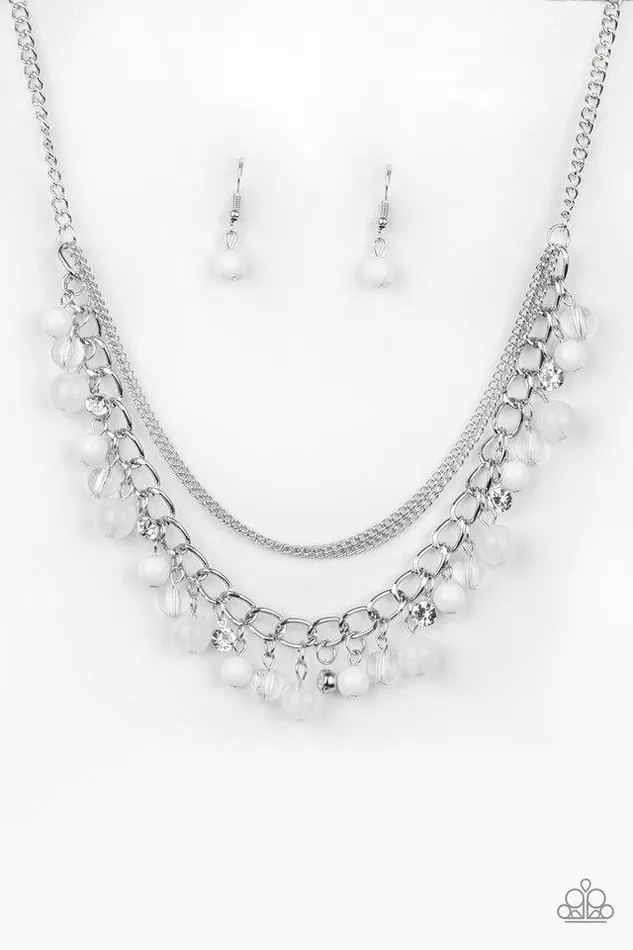 Necklaces Paparazzi Jewelry Paparazzi Necklace Wait and SEA White