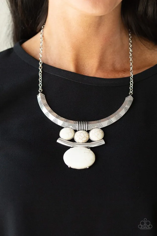 Necklaces Paparazzi Necklace Commander In CHIEFETTE White Paparazzi Jewelry