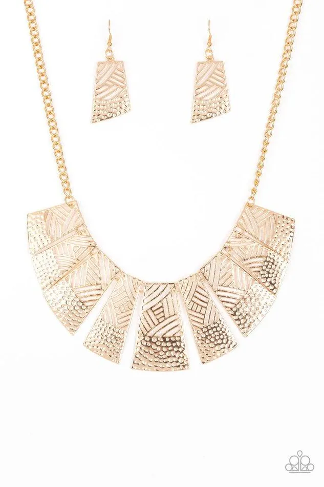 Necklaces Paparazzi Necklace Jungle Cat Jam Gold Paparazzi Jewelry