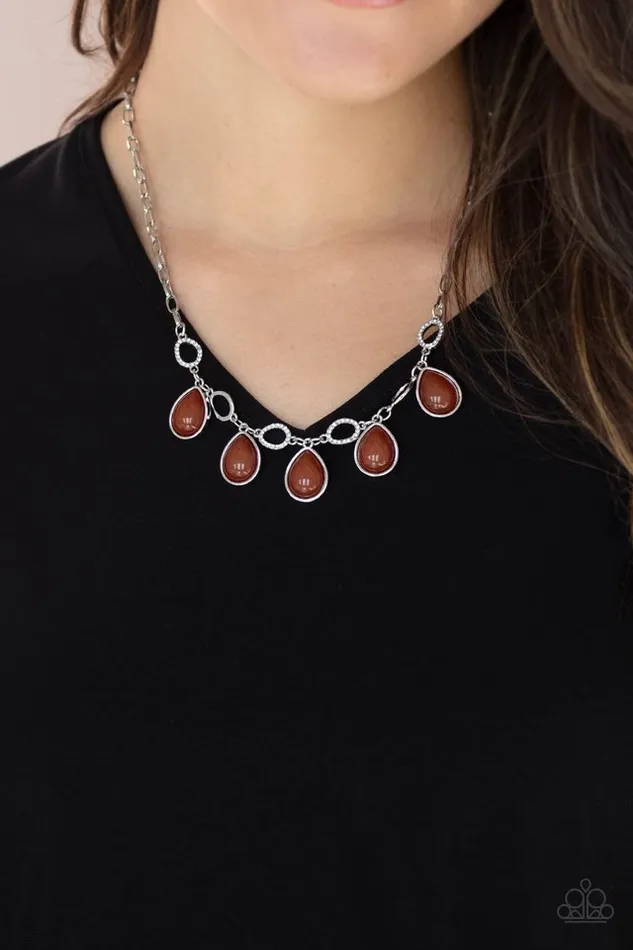Necklaces Paparazzi Necklace Majestically Mystic Brown Paparazzi Jewelry