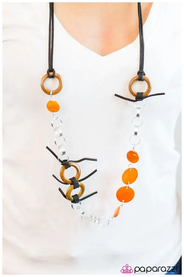 Necklaces Paparazzi Necklace Tied Me Over Orange Paparazzi Jewelry
