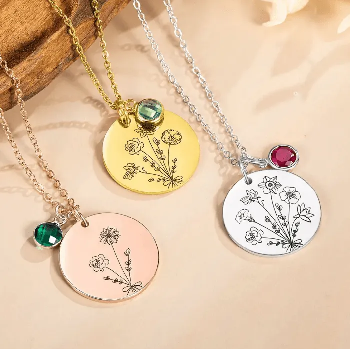Necklaces Personalized Family Birth Flower Bouquet Necklace Custom Engraved Birth Month Flowers Birthstones Ideal Mothers Day Gift for Mom Belbren Necklaces Personalized Family Birth Flower Bouquet Necklace Custom Engraved Birth Month Flowers Birthstones Ideal Mothers Day Gift for Mom Belbren