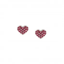Nomination Gioie Sterling Heart Earrings with Red CZ Nomination Earrings