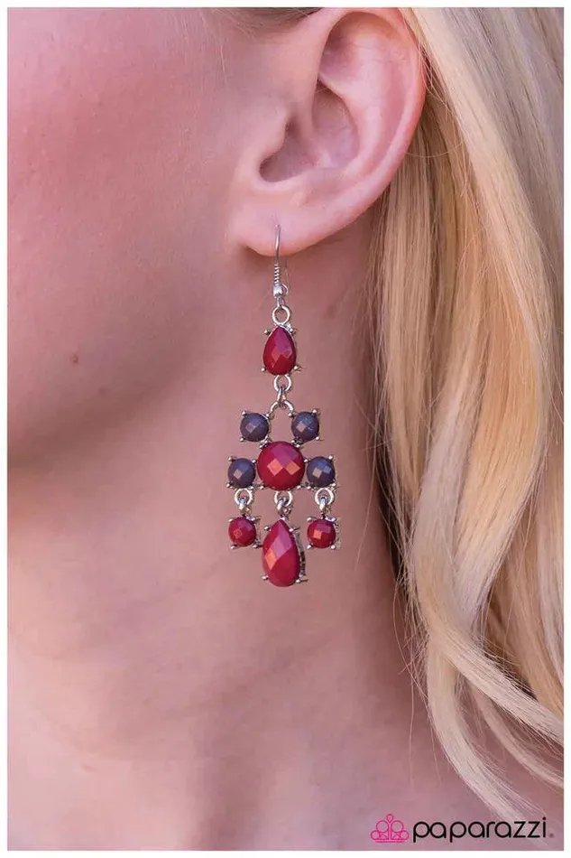 Paparazzi Earring A Change of Pace Red Paparazzi Jewelry Earrings