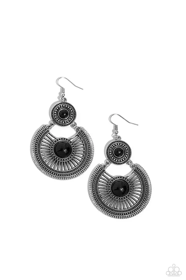 Paparazzi Earring A Wild Bunch Black Paparazzi Jewelry Earrings