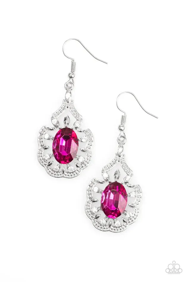 Paparazzi Earring Chicly Courtesan Pink Paparazzi Jewelry Earrings