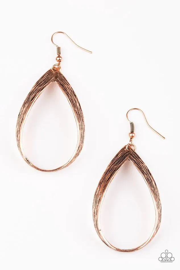 Paparazzi Earring Come REIGN or Shine Copper Paparazzi Jewelry Earrings