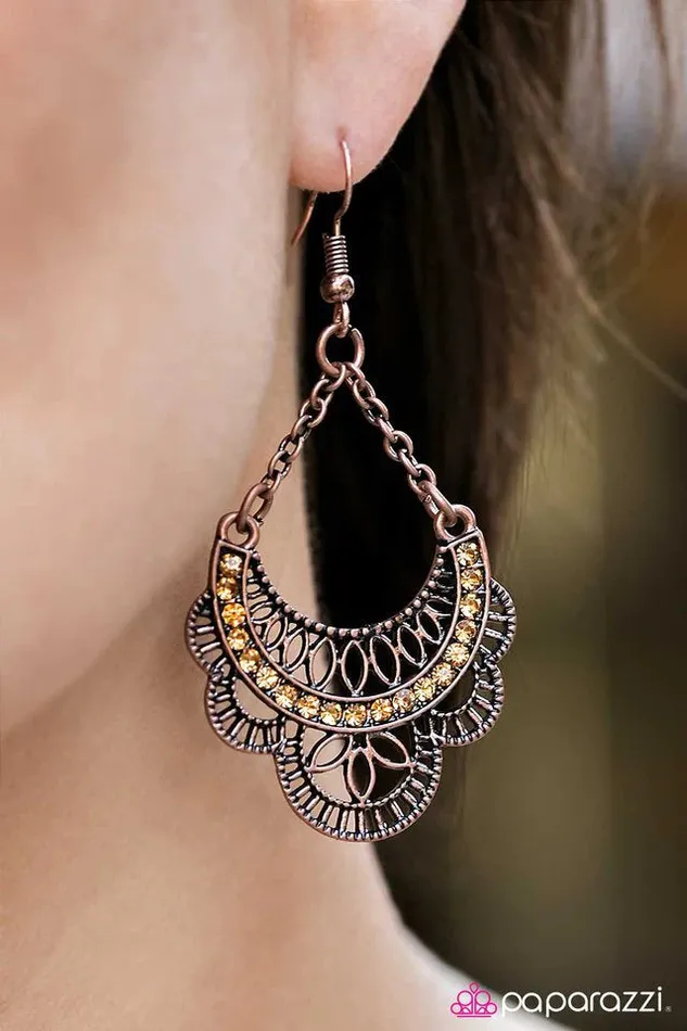Paparazzi Earring Dream Act Copper Paparazzi Jewelry Earrings