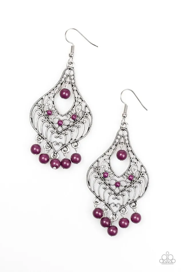 Paparazzi Earring Elegant Enchantment Purple Paparazzi Jewelry Earrings