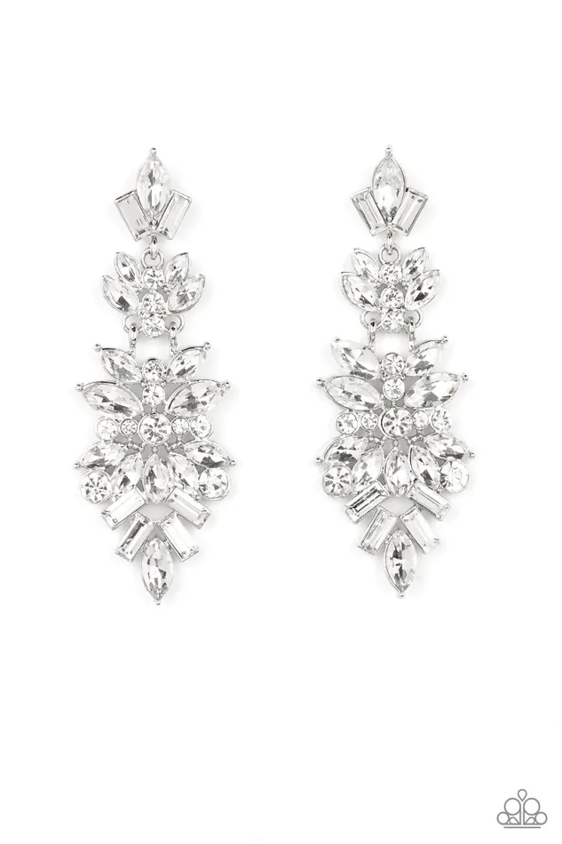 Paparazzi Earring Frozen Fairytale White Paparazzi Jewelry Earrings