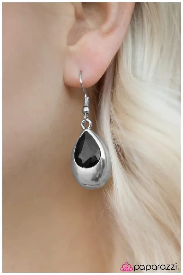 Paparazzi Earring Glowing With Beauty Black Paparazzi Jewelry Earrings