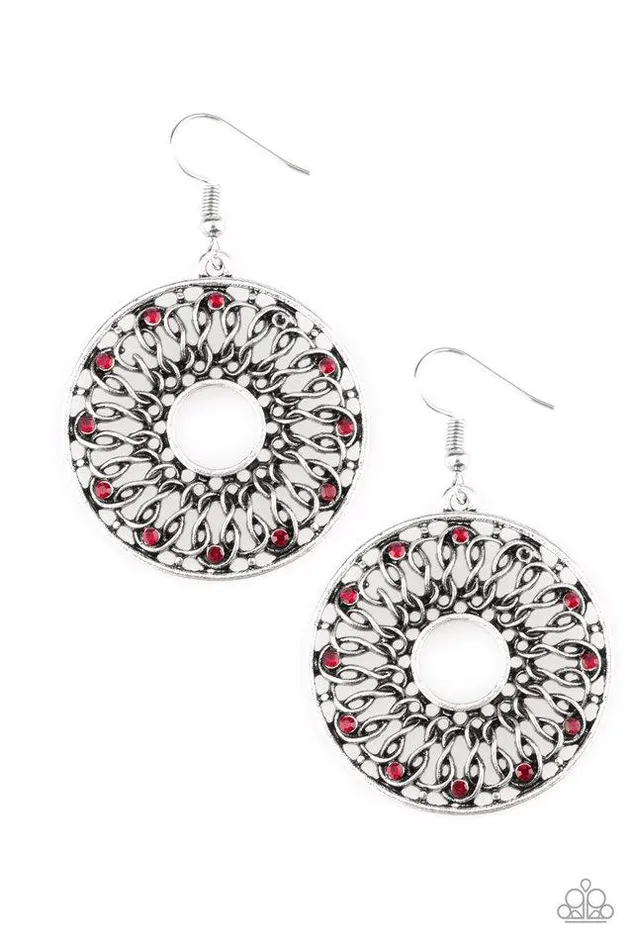 Paparazzi Earring Malibu Musical Red Paparazzi Jewelry Earrings