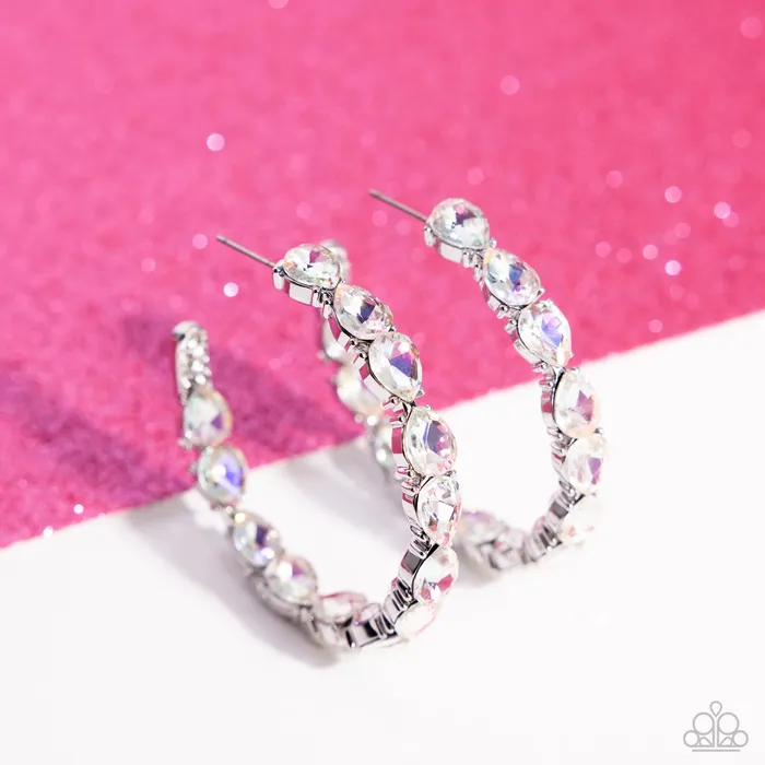 Paparazzi Earring Presidential Pizzazz White Paparazzi Jewelry Earrings