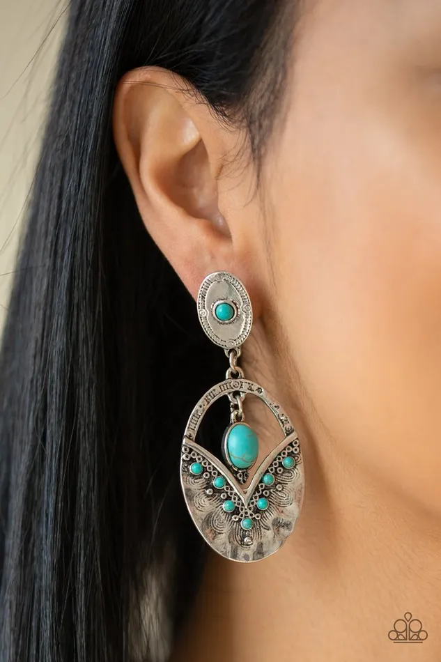 Paparazzi Earring Terra Tribute Blue Paparazzi Jewelry Earrings