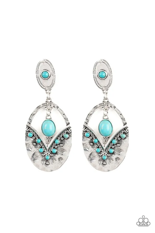 Paparazzi Earring Terra Tribute Blue Paparazzi Jewelry Earrings