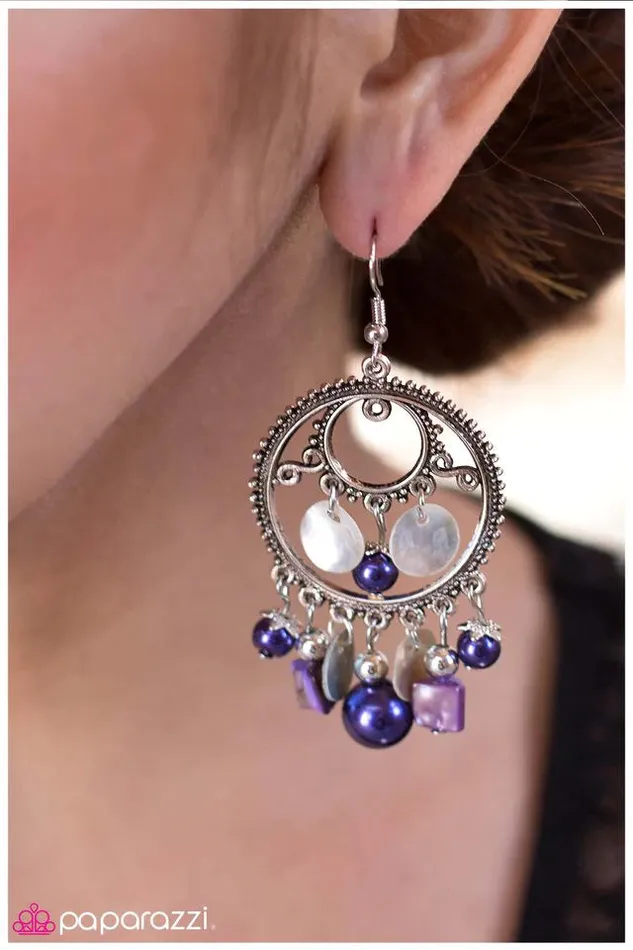 Paparazzi Earring Time Is On Our Side Purple Paparazzi Jewelry Earrings