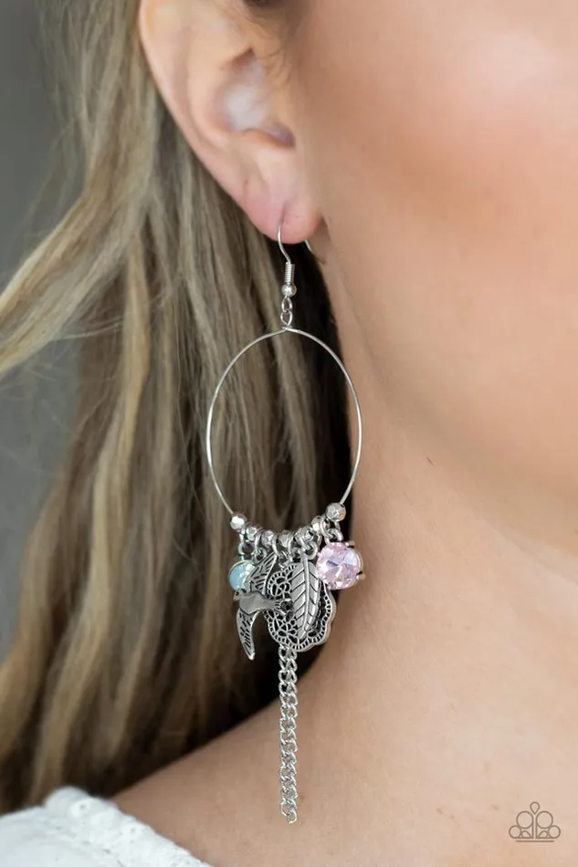 Paparazzi Earring TWEET Dreams Pink Paparazzi Jewelry Earrings
