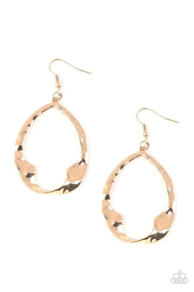 Paparazzi Earring Twist Me Round Gold Paparazzi Jewelry Earrings