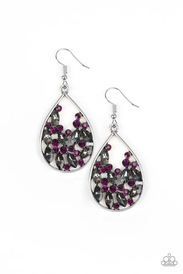 Paparazzi Jewelry Earrings Paparazzi Earring Cash or Crystal Purple Paparazzi Jewelry Earrings Paparazzi Earring Cash or Crystal Purple