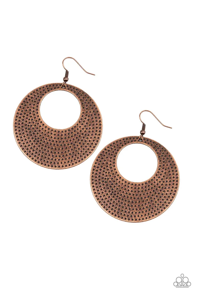 Paparazzi Jewelry Earrings Paparazzi Earring Dotted Delicacy Copper