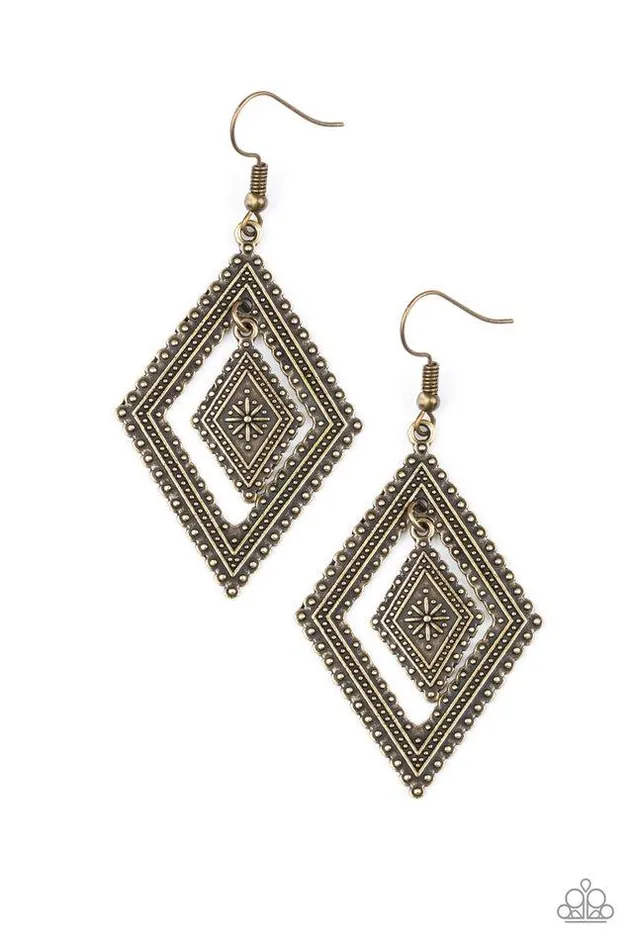 Paparazzi Jewelry Earrings Paparazzi Earring Dusky Dunes Brass