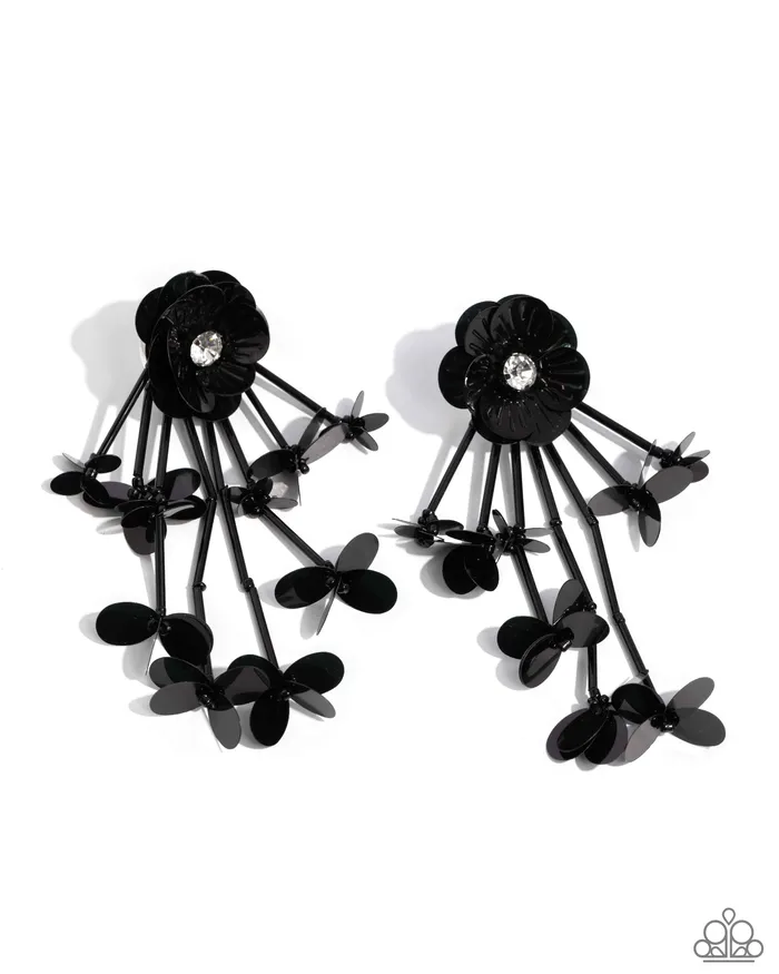 Paparazzi Jewelry Earrings Paparazzi Earring Floral Future Black