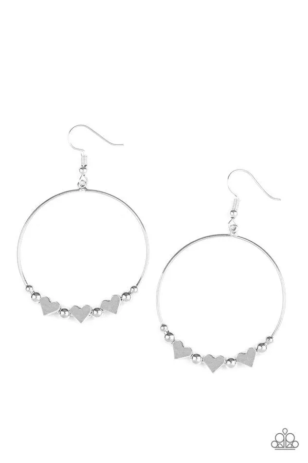 Paparazzi Jewelry Earrings Paparazzi Earring I Cant HEART You Silver