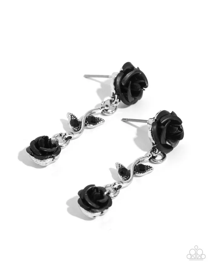 Paparazzi Jewelry Earrings Paparazzi Earring Led by the ROSE Black Paparazzi Jewelry Earrings Paparazzi Earring Led by the ROSE Black