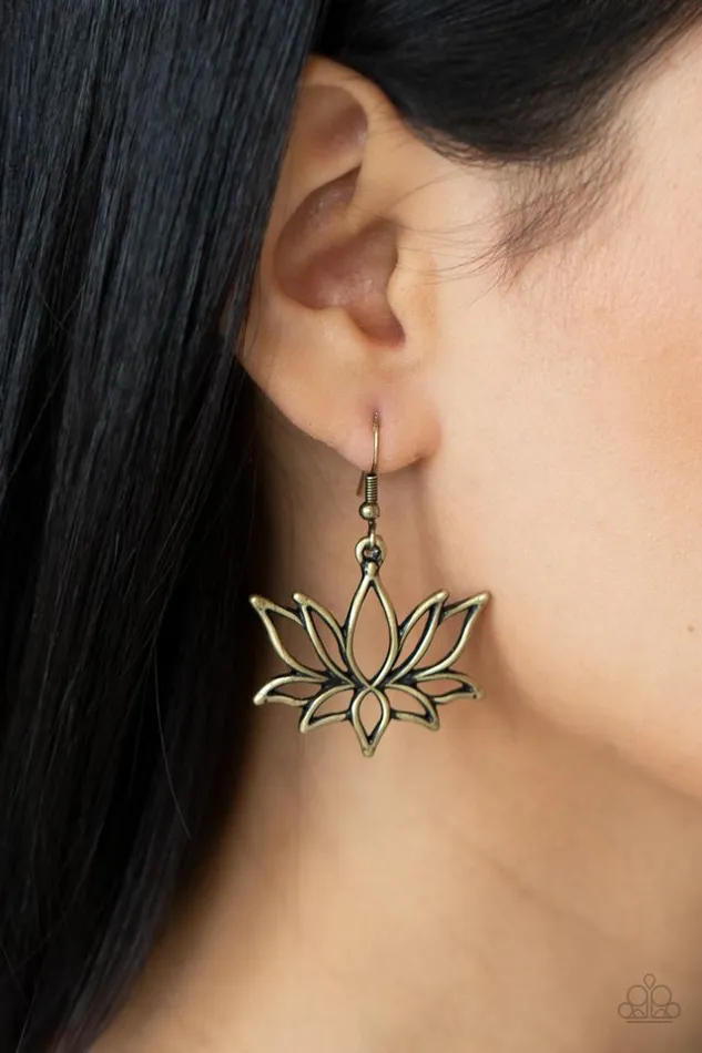 Paparazzi Jewelry Earrings Paparazzi Earring Lotus Ponds Brass