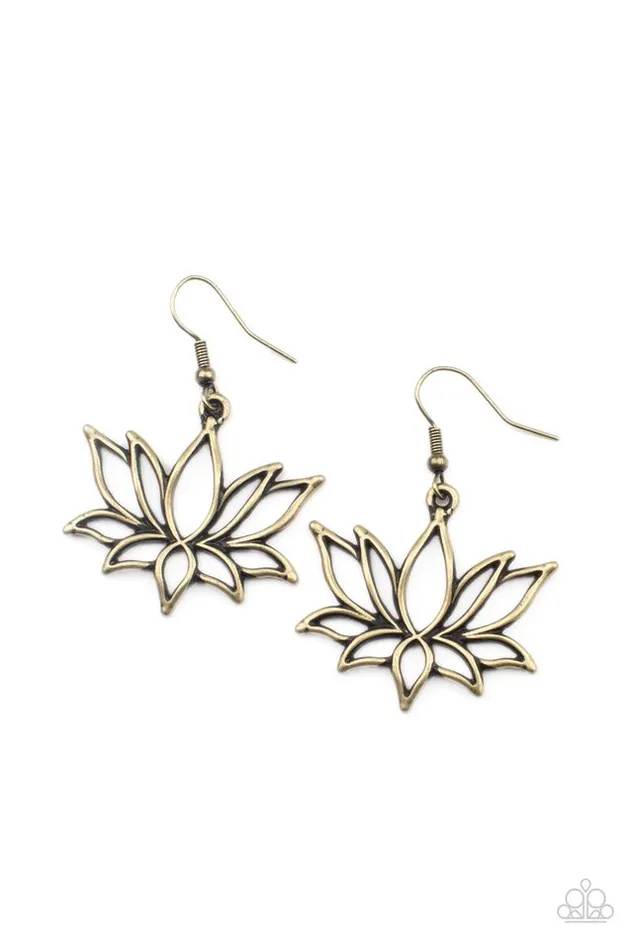 Paparazzi Jewelry Earrings Paparazzi Earring Lotus Ponds Brass