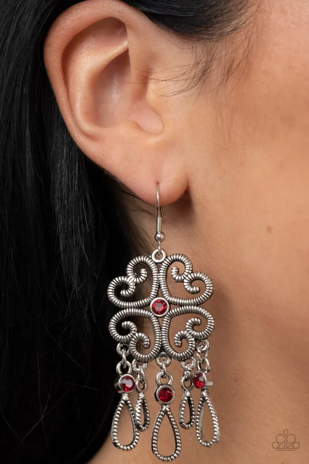 Paparazzi Jewelry Earrings Paparazzi Earring Majestic Makeover Red