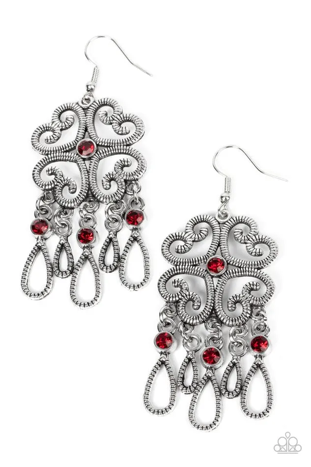 Paparazzi Jewelry Earrings Paparazzi Earring Majestic Makeover Red Paparazzi Jewelry Earrings Paparazzi Earring Majestic Makeover Red