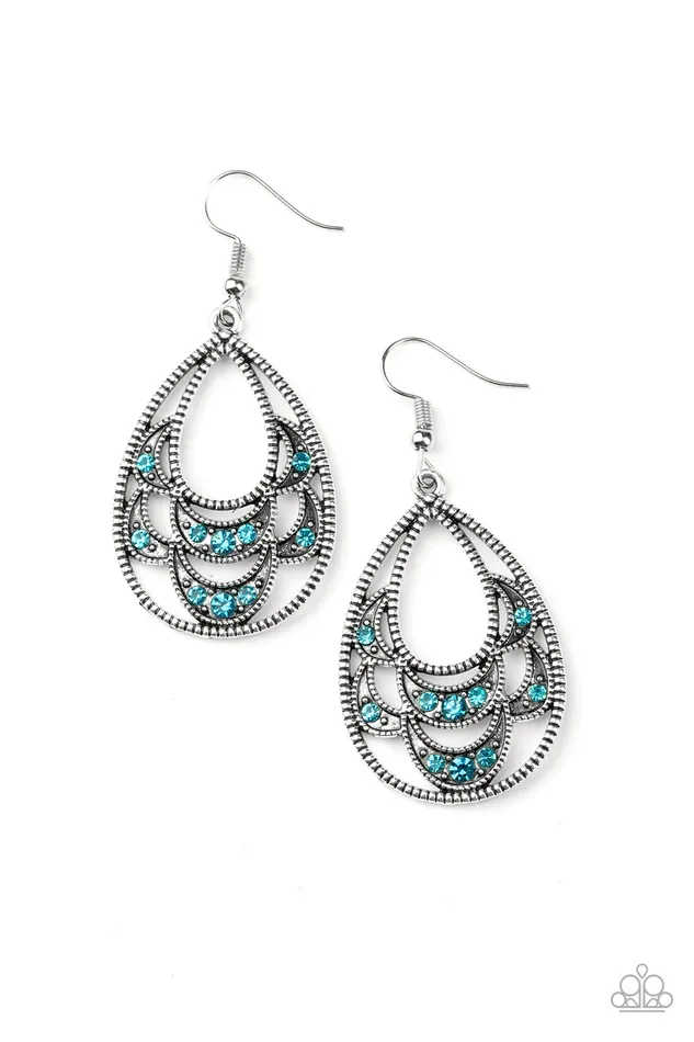 Paparazzi Jewelry Earrings Paparazzi Earring Malibu Macrame Blue
